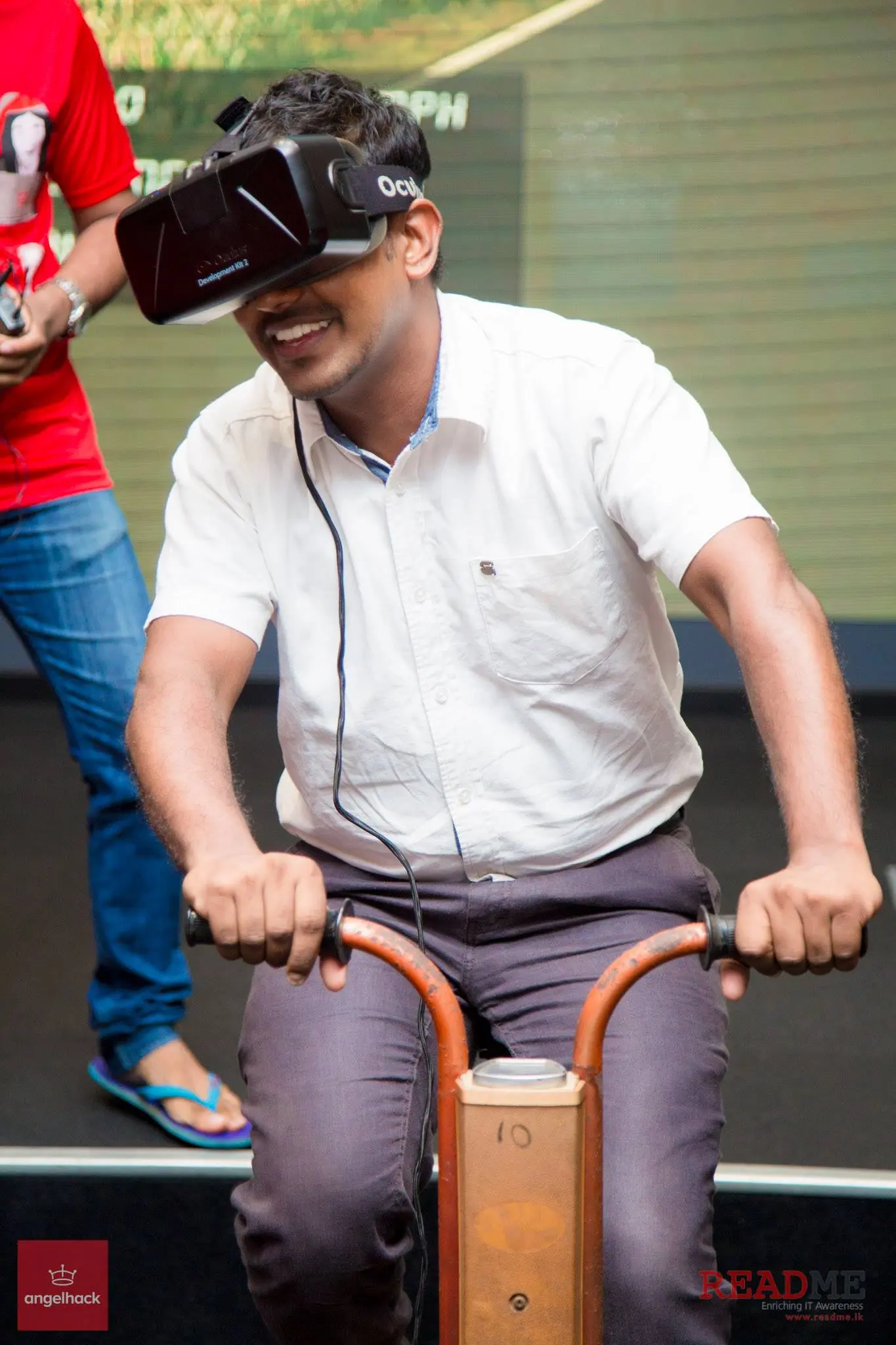 Detailed view of the exercise bicycle prototype used in the smart workout system.